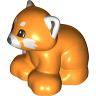 Duplo Animal Red Panda with White Ears, Muzzle, and Cheeks Print