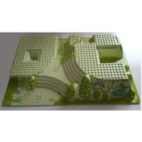 Baseplate Raised 32 x 48 x 6 with Front and Back Steps and Green Garden Print