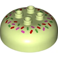 Duplo Brick Round 4 x 4 Dome Top with 2 x 2 Studs - Candy Sprinkles Print