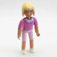 Belville Figure Articulated Elbows, Child, Female, Light Yellow Hair, Pink Shorts, Dark Pink Shirt with Collar Print