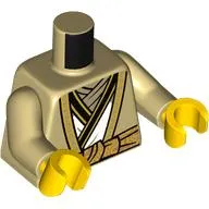 Torso Robe, White Under Robe, Trim, Belt print, Tan Arms, Yellow Hands