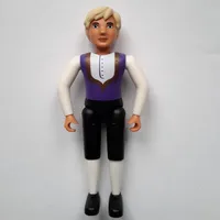 Belville Figure Fixed Elbows, Male, Light Yellow Hair, Black Pants, White Shirt, Dark Purple Waistcoat with Gold Trim, Black Shoes (King)