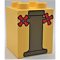 Duplo Brick 2 x 2 x 2 with Pedestal and Faucet Handles Print