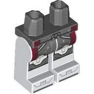 Hips and White Legs with Dark Bluish Grey Galactic Marines Armor, Dark Red Markings print