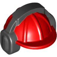 Helmet, Construction / Hard Hat, Black Ear Protector / Headphones Pattern