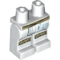 Hips and White Legs with White Robe, Medium Azure Trim, Tan Belt, Tan Knee Wraps print