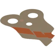 Neckwear Cape, Pauldron, Angular with Dark Orange Stripe Print