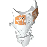 Large Figure Torso Cover, Armor with White and Orange Circuitry Print