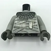 Torso Bandage Wrapping and Necklace Print (Mummy), Light Gray Arms, Dark Gray Hands