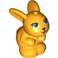 Animal, Rabbit / Bunny, Baby Sitting with Blue Eyes and Black Nose Print