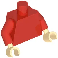 Torso Bodysuit, Muscles, Yellow Belt, Lightning Bolt print (Shazam), Red Arms, Light Nougat Hands