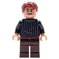 Oliver Wood, Black Sweater, Dark Brown Legs