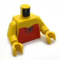 Torso Crop Top, Red Strapless Print, Yellow Arms and Hands