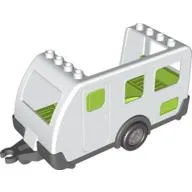 Duplo Caravan with Bright Green Interior and Dark Bluish Gray Base
