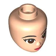 Minidoll Head Black Eyebrows, Reddish Brown Eyes, Coral Lips