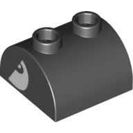 Brick Curved 2 x 2, Two Top Studs with Bullet Bill Face Print