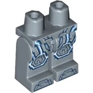 Hips and Sand Blue Legs with Stone Armor with Dark Blue Hexagonal Knee Plates, Boots and White Lightning Print