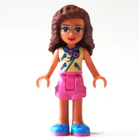 Olivia - Bright Light Yellow Vest, Dark Pink Skirt