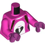 Torso, Magenta Fur, White Belly, Broken Black Heart print, Dark Pink Arms and Hands