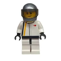 Race Driver, White Torso, White Legs, Flat Silver Helmet, McLaren