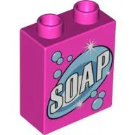 Duplo Brick 1 x 2 x 2 with 'SOAP' Print (Box of Detergent)