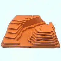 Baseplate Raised 32 x 42 Canyon Stepped No Studs [6589]