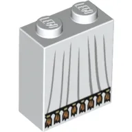 Brick 1 x 2 x 2 with Inside Stud Holder with Robe and Tassels Print