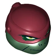 Minifig Head Special, Ninja Turtle with Dark Red Mask, Closed Mouth Print (Raphael)