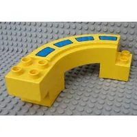 Duplo Road Section, Curve with Blue Stripes Print