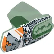 Large Figure Limb Cover, Size 5, Armor with Ball Joint Socket with 'BULK 3.0' and Silver Wolf Head Print