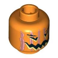 Minifig Head Pumpkin, Jack-o-Lantern, Vertical Lines Print