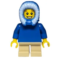 Boy, Plain Blue Torso, Short Tan Legs, Hood