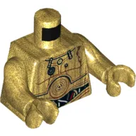 Torso Droid Plates, Red and White Wires, Oil Stains and Silver Robot Limiter Print (C-3PO), Pearl Gold Arms and Hands