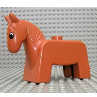 Duplo Animal Horse/Pony, Black & White Eyes Print