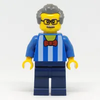 Blue Torso, Dark Blue Legs, Dark BLuish Grey Hair - Without Back Print