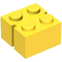 Brick 2 x 2 without Bottom Tubes, Slotted (with 2 slots, opposite)