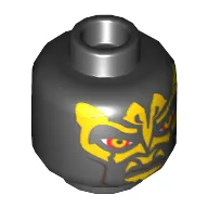 Minifig Head Savage Opress, Yellow Zabrak Markings Print [Blocked Open Stud]