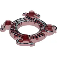 Ring 4 x 4 with 2 x 2 Hole and 2 Intertwined Snakes with White and Black Print (Ninjago Spinner Crown)
