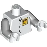 Torso Spacesuit with Yellow Acorn Badge Print, Light Bluish Gray Arms, White Hands