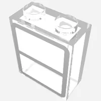 Brick 1 x 2 x 2 without Bottom Tube with Train Window Print