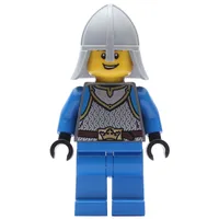 Soldier - Castle, Dark Bluish Grey Torso, Blue Legs, Light Bluish Grey Helmet