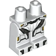 Hips and White Legs with Black, Silver and Gold Belt, Boots and Protectors print