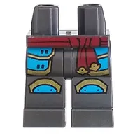 Hips and Pearl Titanium Legs with Dark Red Belt, Dark Azure/Gold Knee Caps and Robe print