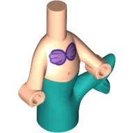 Microdoll Body Mermaid Dark Turquoise Tail, Medium Lavender Shells