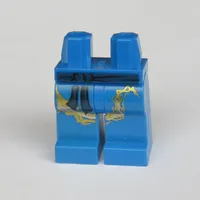 Hips and Blue Legs with Black Belt and Black Markings and Gold Dragon Tail Print