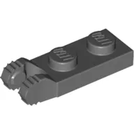 Hinge Plate 1 x 2 Locking with 2 Fingers On End, without Groove, 7 Teeth