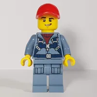 Marine Explorer, Sand Blue Jumpsuit, Red Cap