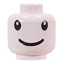 Minifig Head Nesquik Bunny, Wide Apart Eyes and Smile Print [Blocked Open Stud]