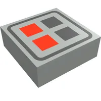 Tile 1 x 1 with Red and Black Buttons Print