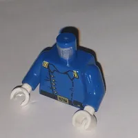 Torso Jacket, Cavalry Uniform, 5 Buttons, Belt Pouch Print, Blue Arms, White Hands